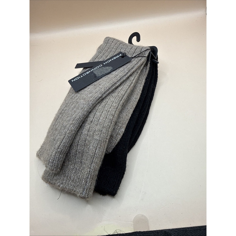 French Connection Men's Cashmere Blend Winter Socks - 2-pack - Black & Tan NWT
